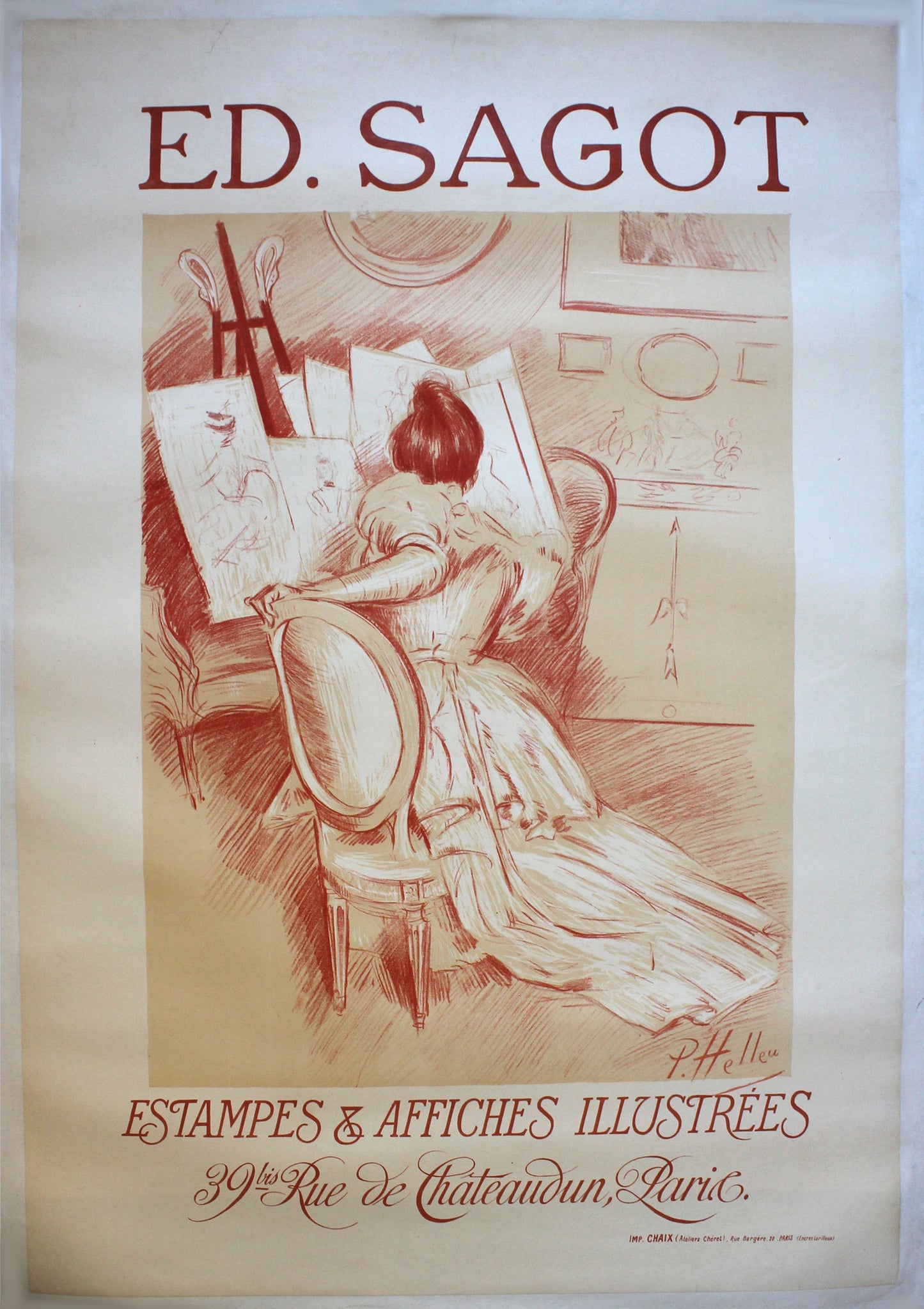 Paul César HELLEU - Ed. Sagot Estampes & Affiches illustrées, affiche lithographique