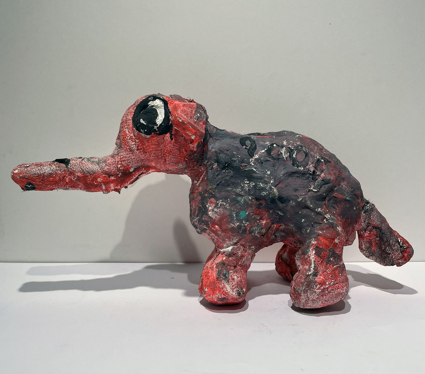 JABER El Mahjoub - L'éléphant rose - Sculpture Art Brut