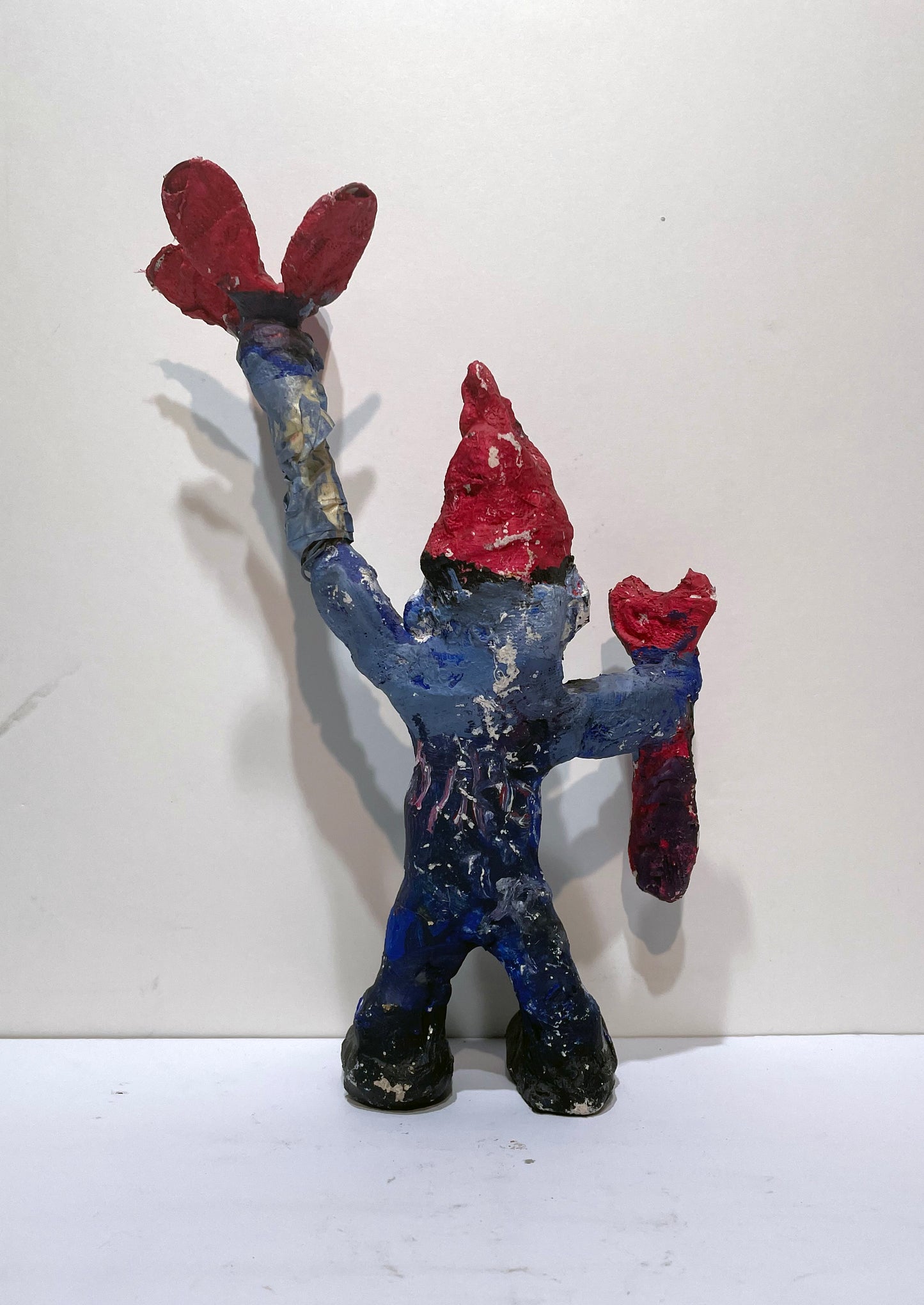 JABER El Mahjoub - Lutin au poisson et à la fleur - Sculpture Art Brut