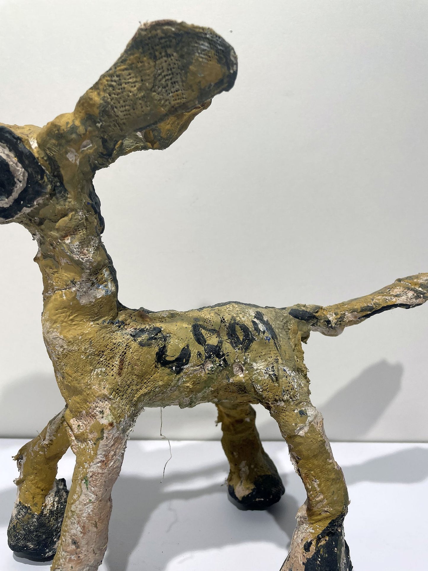 JABER El Mahjoub - L'Âne jaune - Sculpture Art Brut