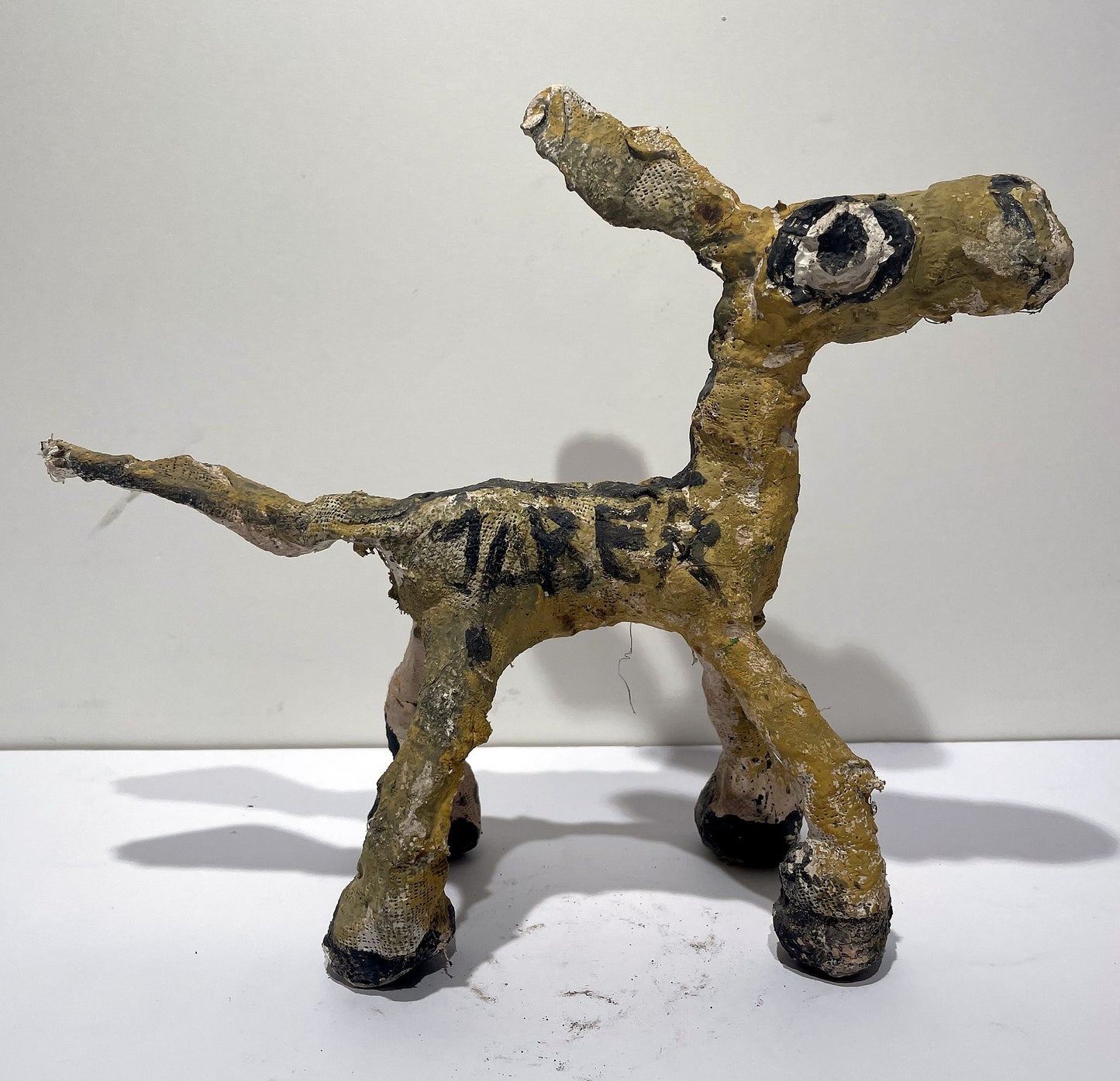 JABER El Mahjoub - L'Âne jaune - Sculpture Art Brut