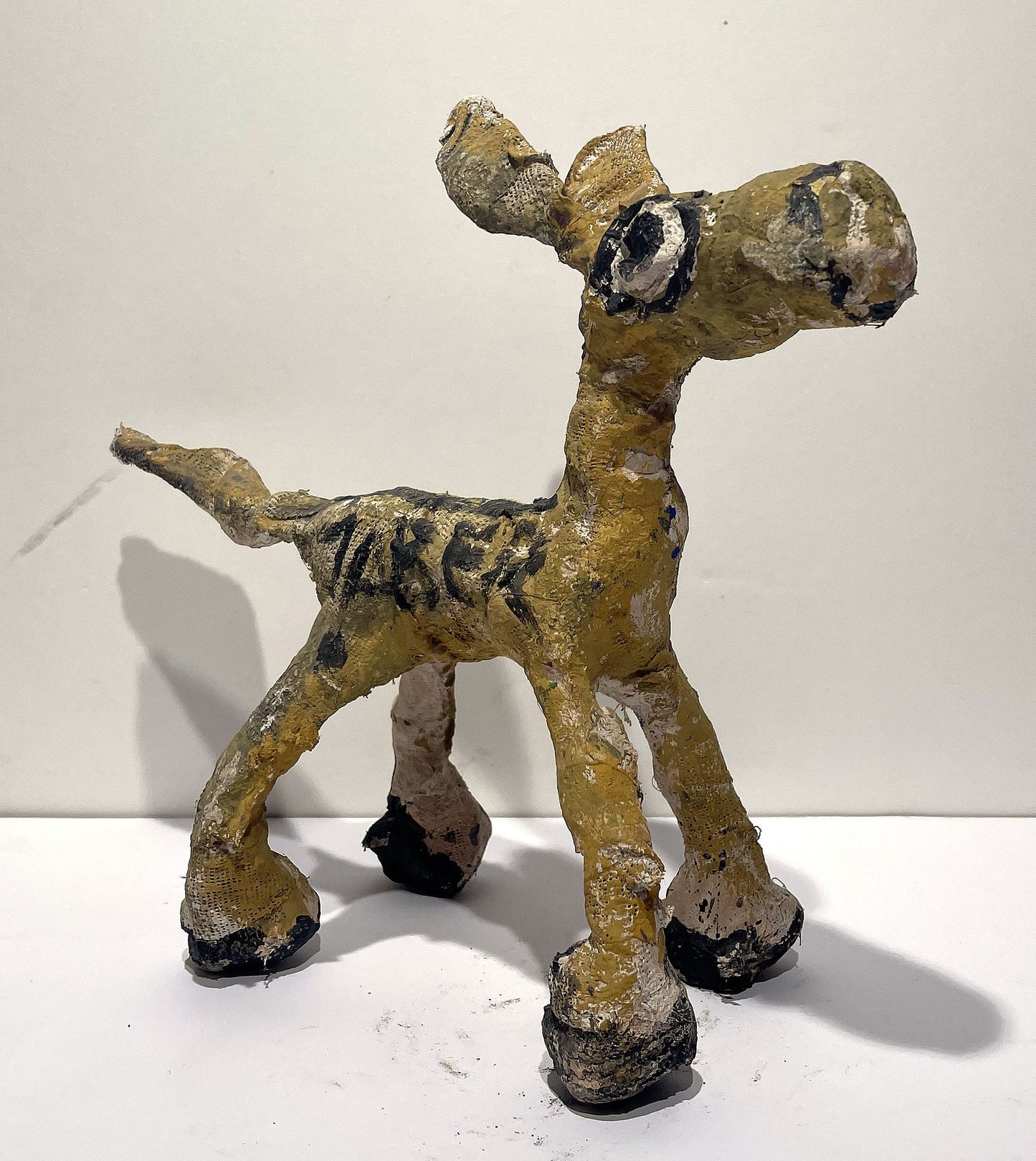 JABER El Mahjoub - L'Âne jaune - Sculpture Art Brut