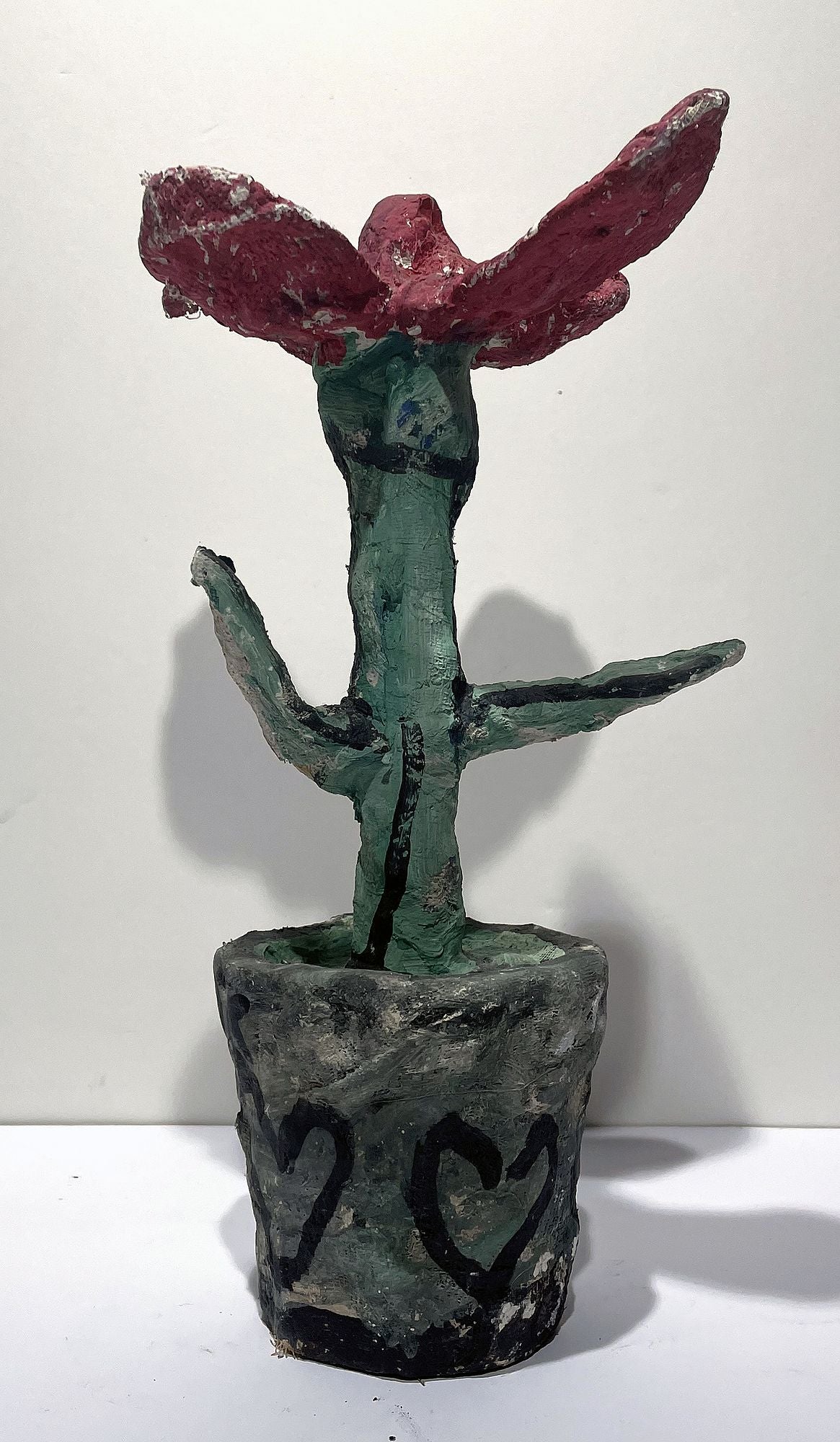 JABER El Mahjoub - Le pot de fleur - Sculpture Art Brut