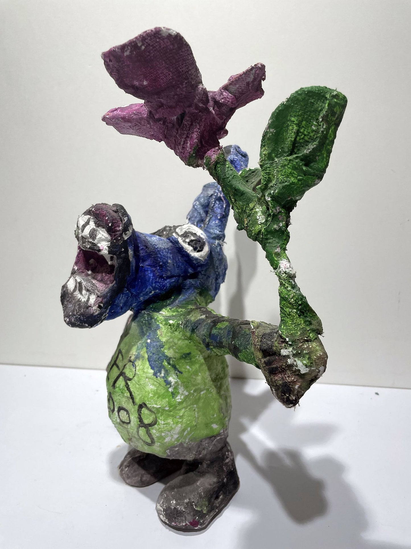 JABER El Mahjoub - L'Âne à la fleur et à la baguette - Sculpture Art Brut