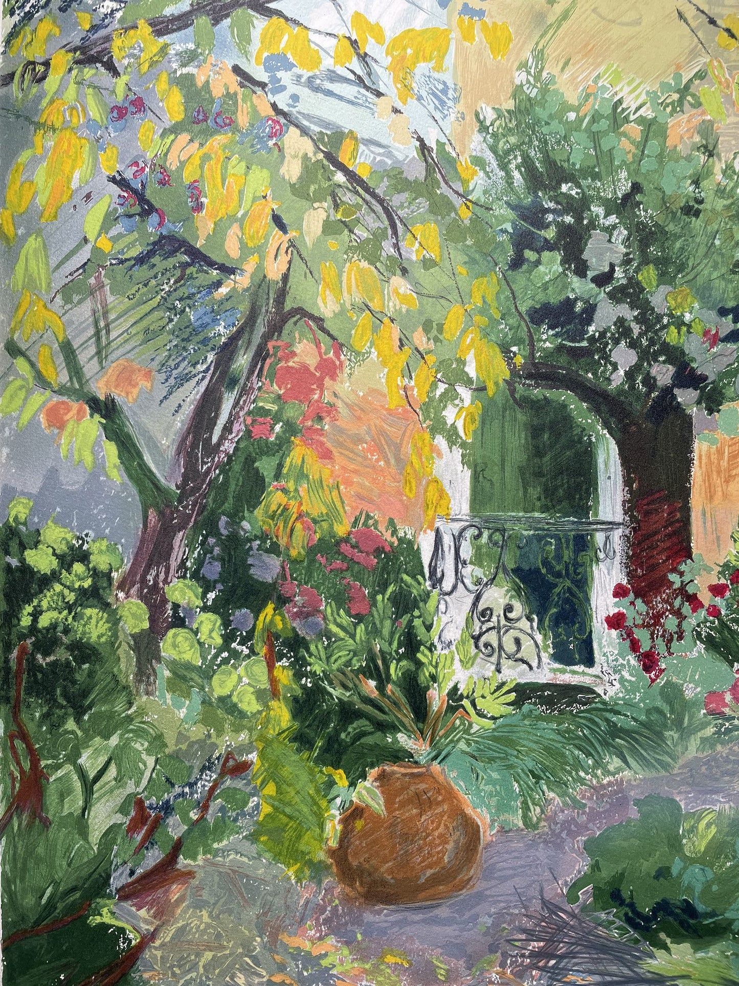 CHEFFER DELOUIS Yvonne - Le jardin d' Yvonne, lithographie