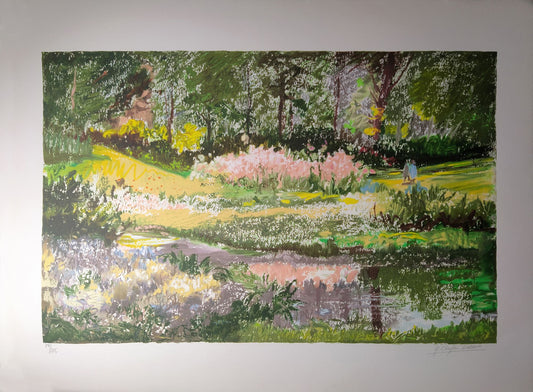 CHEFFER DELOUIS Yvonne - Paysage à la rivière, lithographie