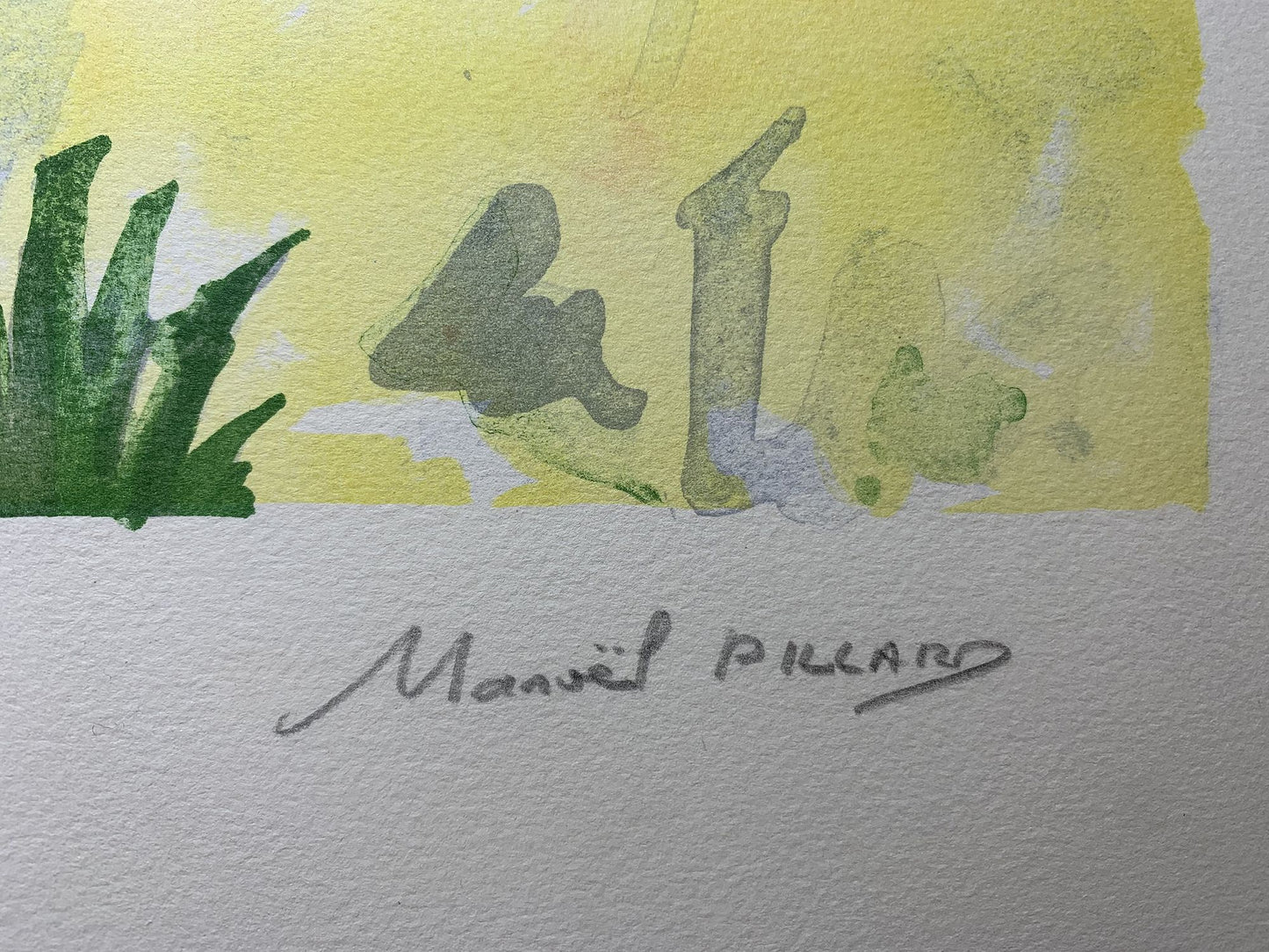 Manoël PILLARD - Paysage de montagne, lithographie