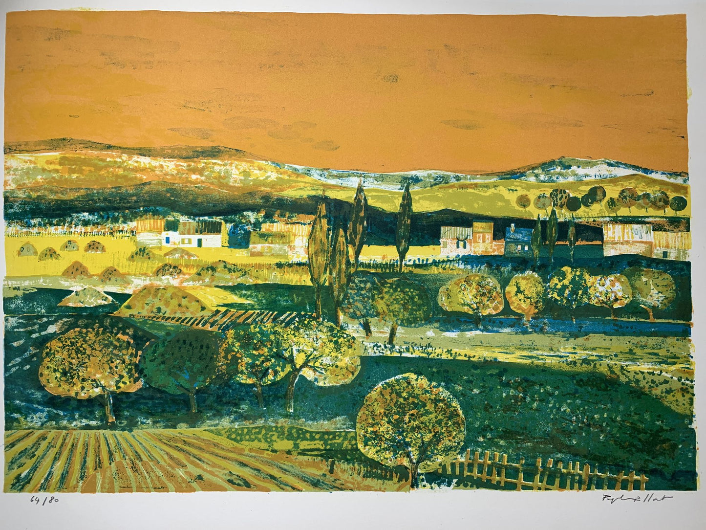 Jean Pierre POPHILLAT - Vallée du midi, lithographie