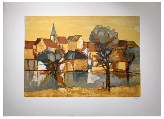 Eliane THIOLLIER - Village de provence, lithographie