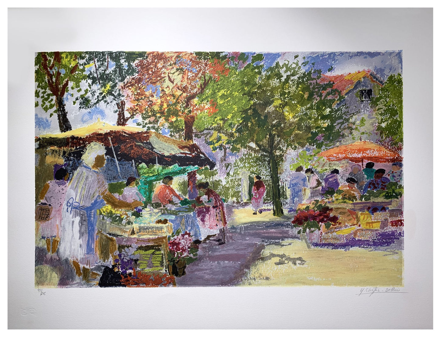 CHEFFER DELOUIS Yvonne - Le marché, lithographie