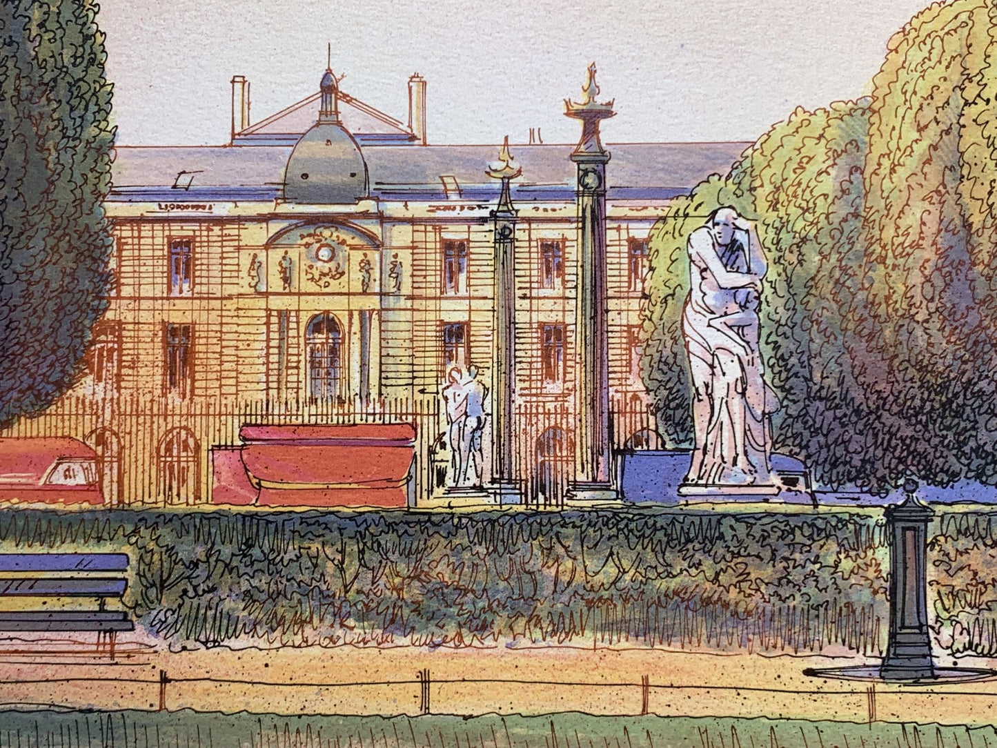 Rolf RAFFLEWSKI - Jardin de Paris, lithographie