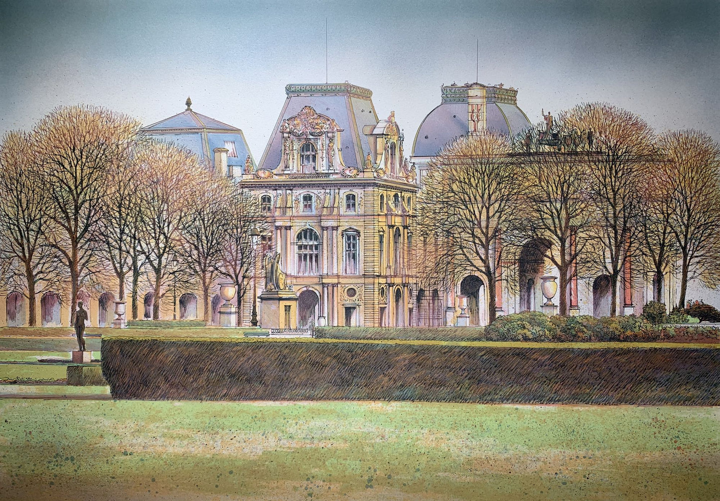 Rolf RAFFLEWSKI - Palais du Louvre, lithographie