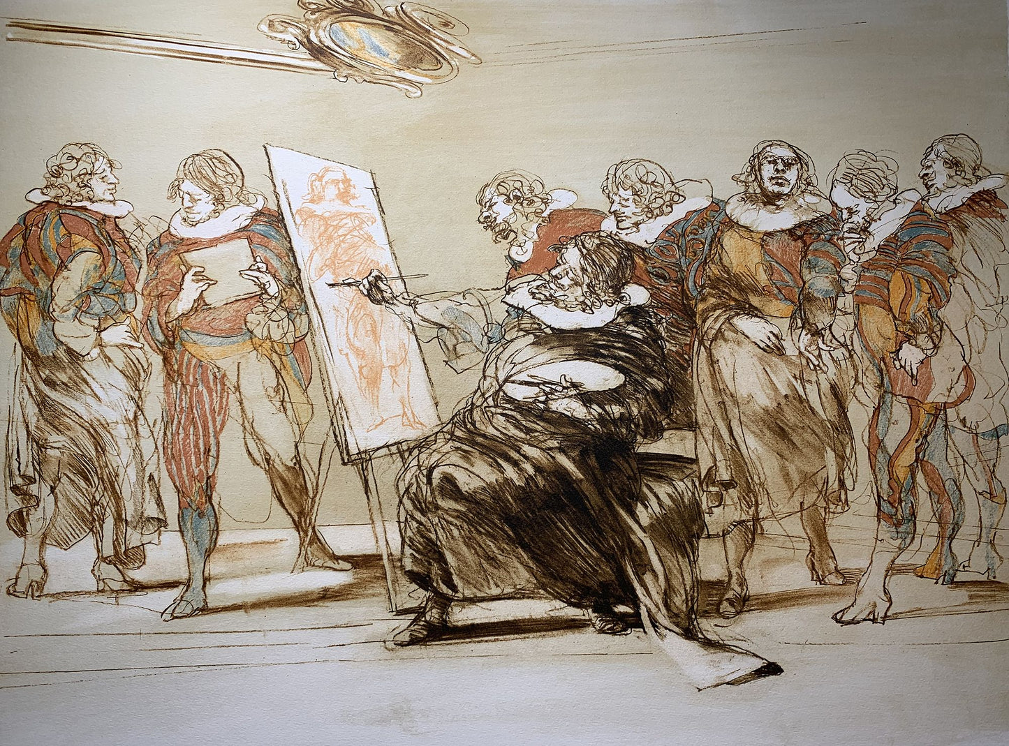 Claude WEISBUCH - Le peintre et son modèle, lithographie