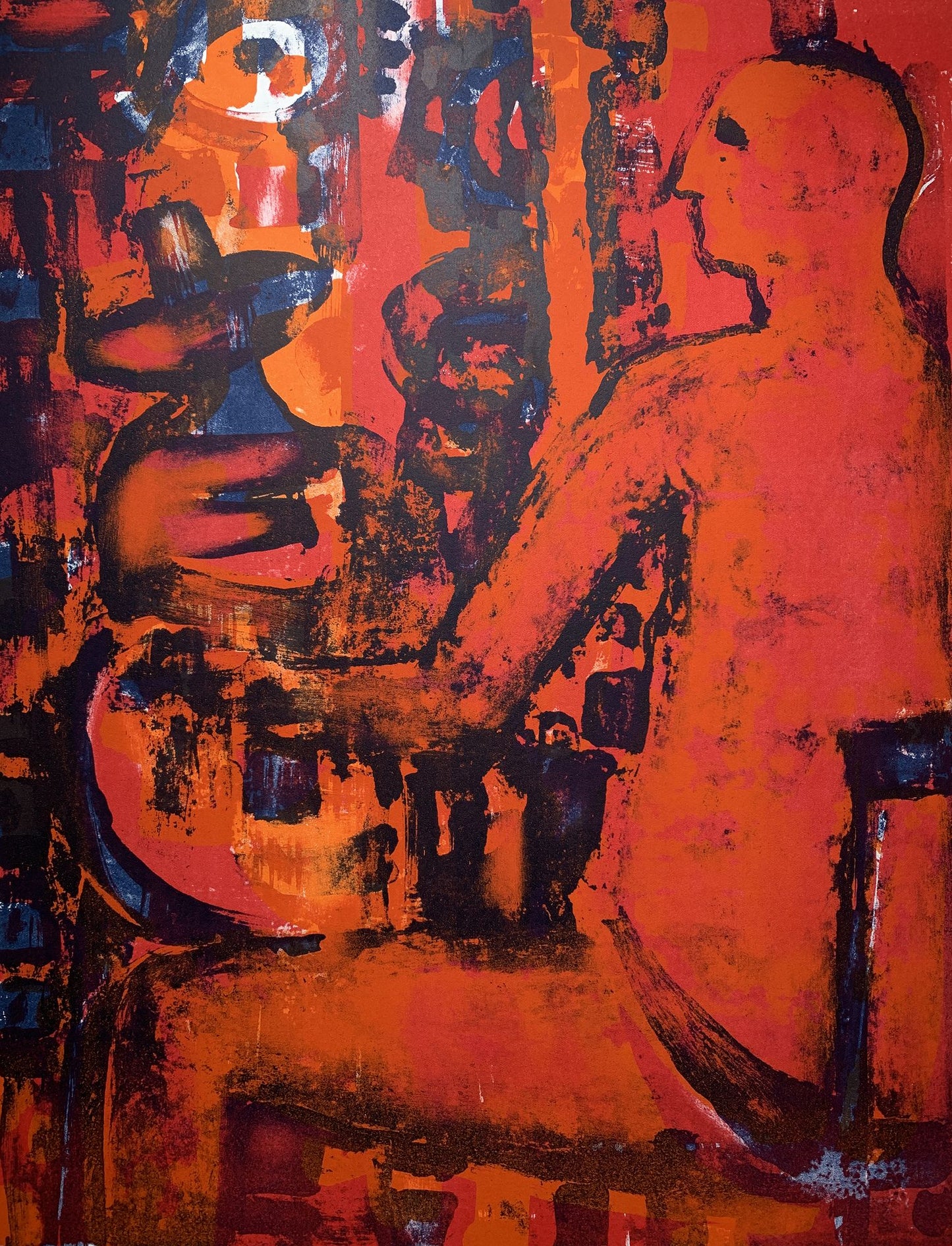 André PEDOUSSAUT - L'homme au bar, lithographie