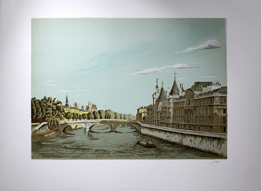 Alexis MORI  - Les quais de Seine, lithographie