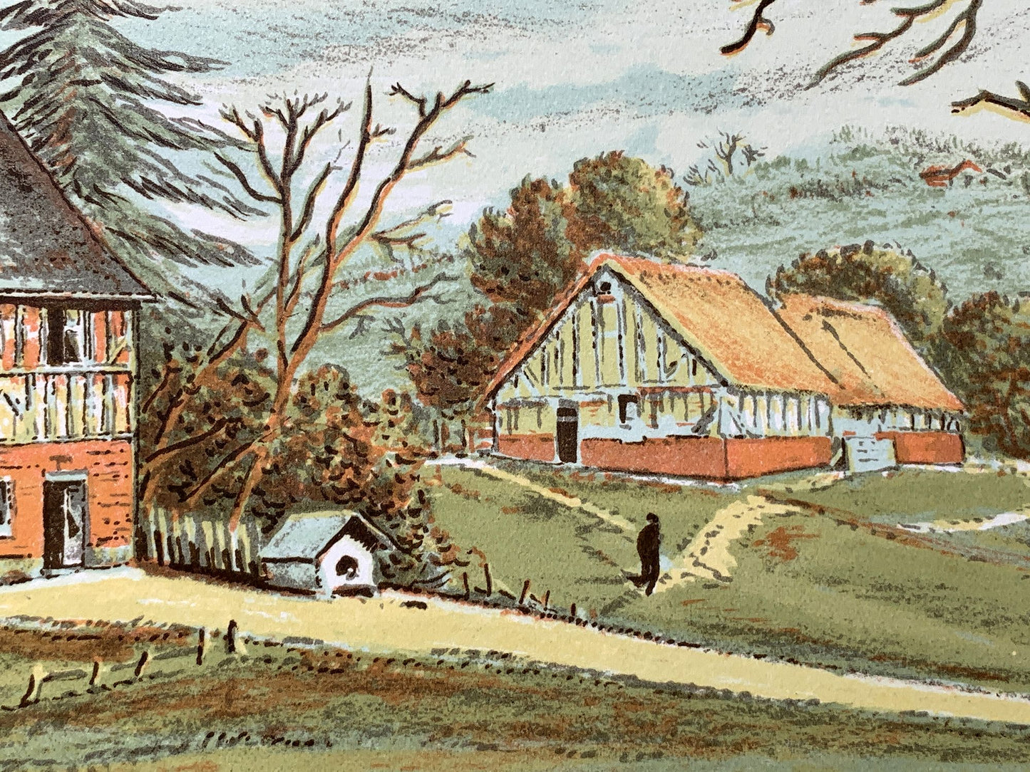 Pierre BAZIRE - Maison de campagne, lithographie