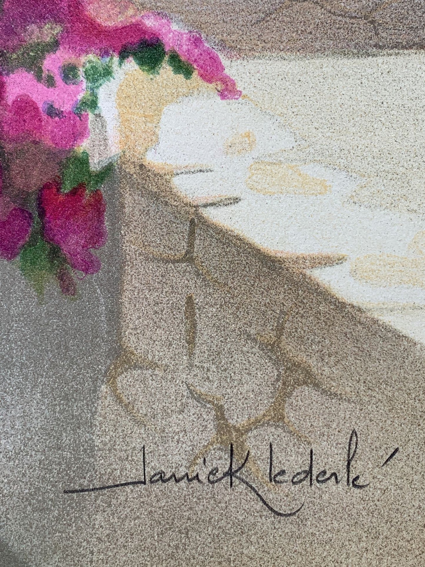 LEDERLE Janick - Les bougainvilliers de Santorin, lithographie