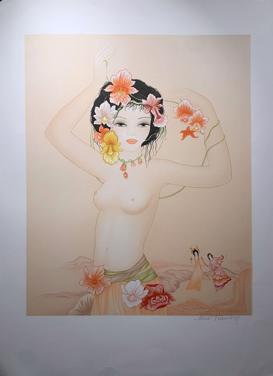 Mara TRAN-LONG - Nu exotique, lithographie