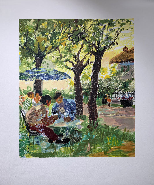 Yvonne CHEFFER DELOUIS - Bistrot de campagne, Lithographie