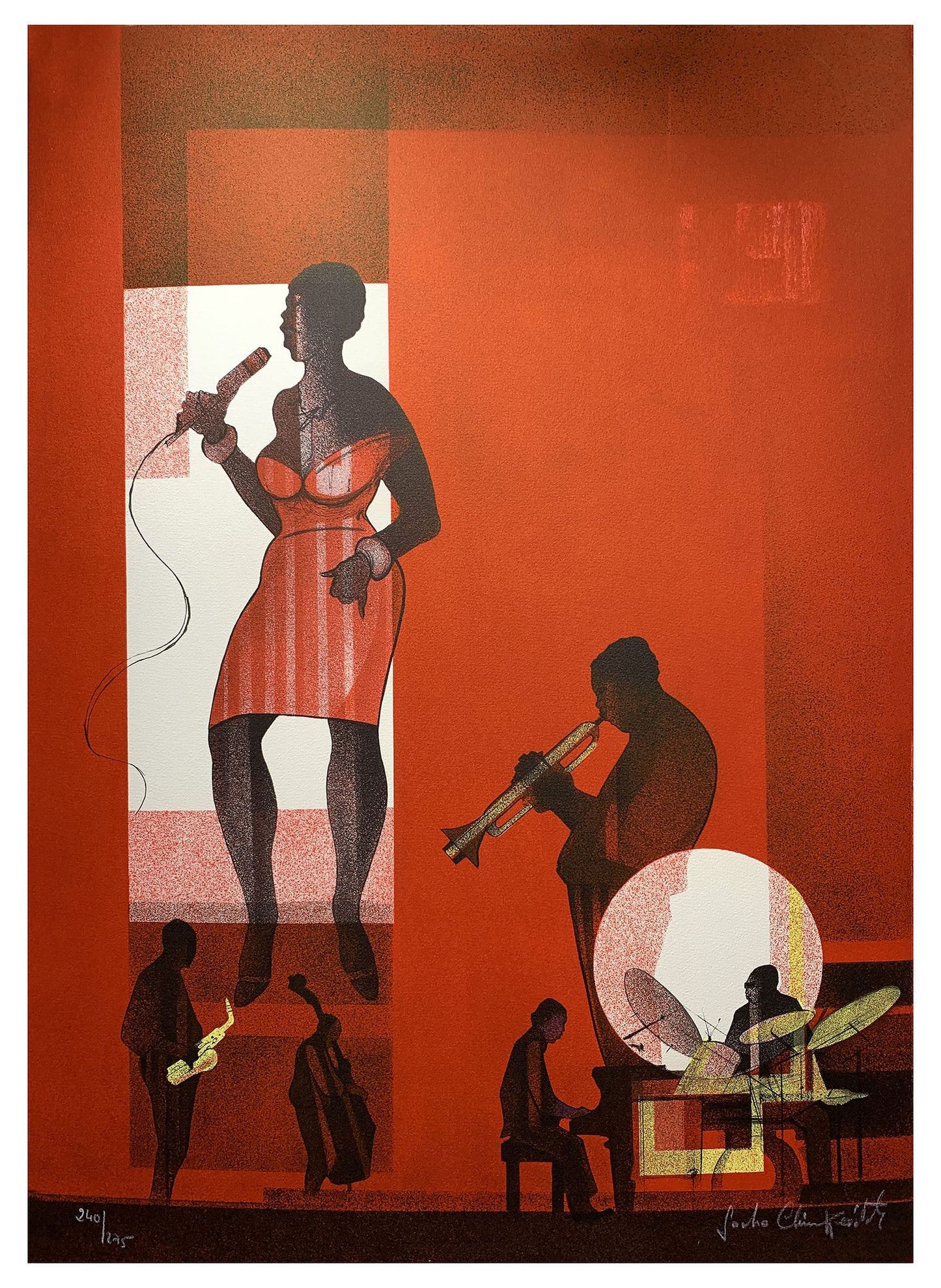 Sacha CHIMKEVITCH - Red Jazz Club, lithographie