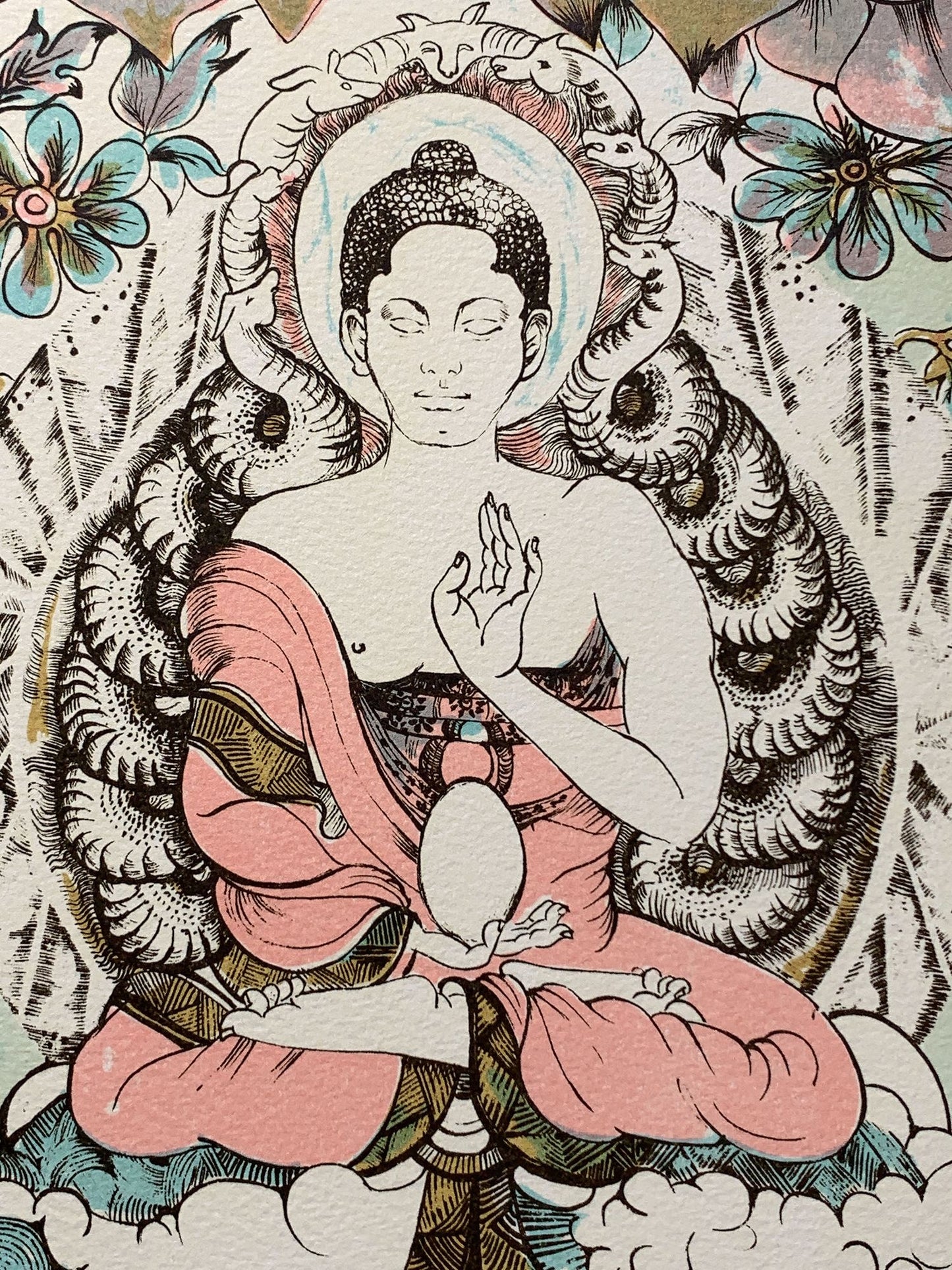 Didier MOREAU - Les rêveries de Bouddha, lithographie