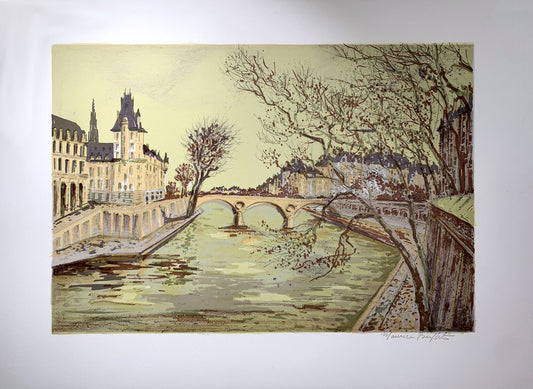 Maurice BUFFET - Pont de Paris, lithographie