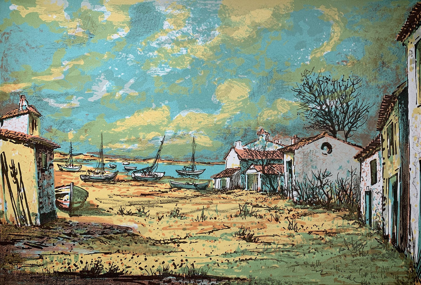 Maurice BUFFET - Paysage de marée basse, lithographie