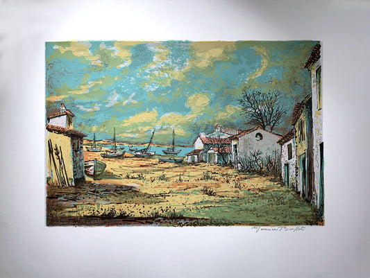 Maurice BUFFET - Paysage de marée basse, lithographie