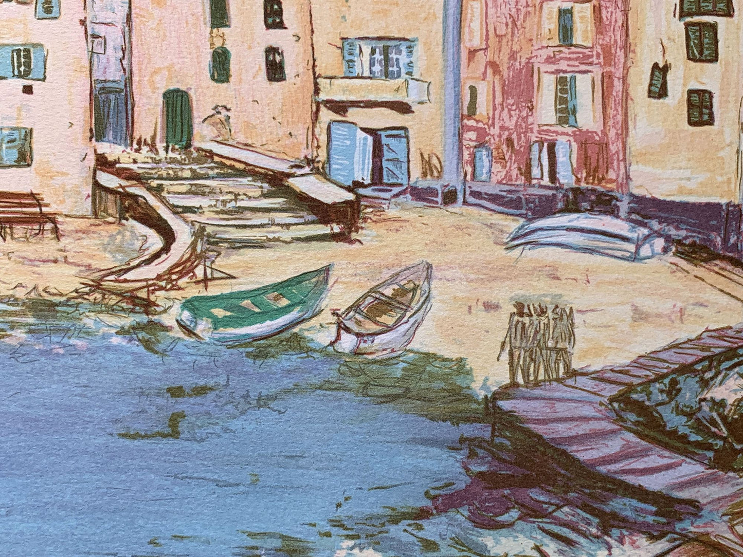 Danièle FUCHS - Vue de St Tropez, lithographie