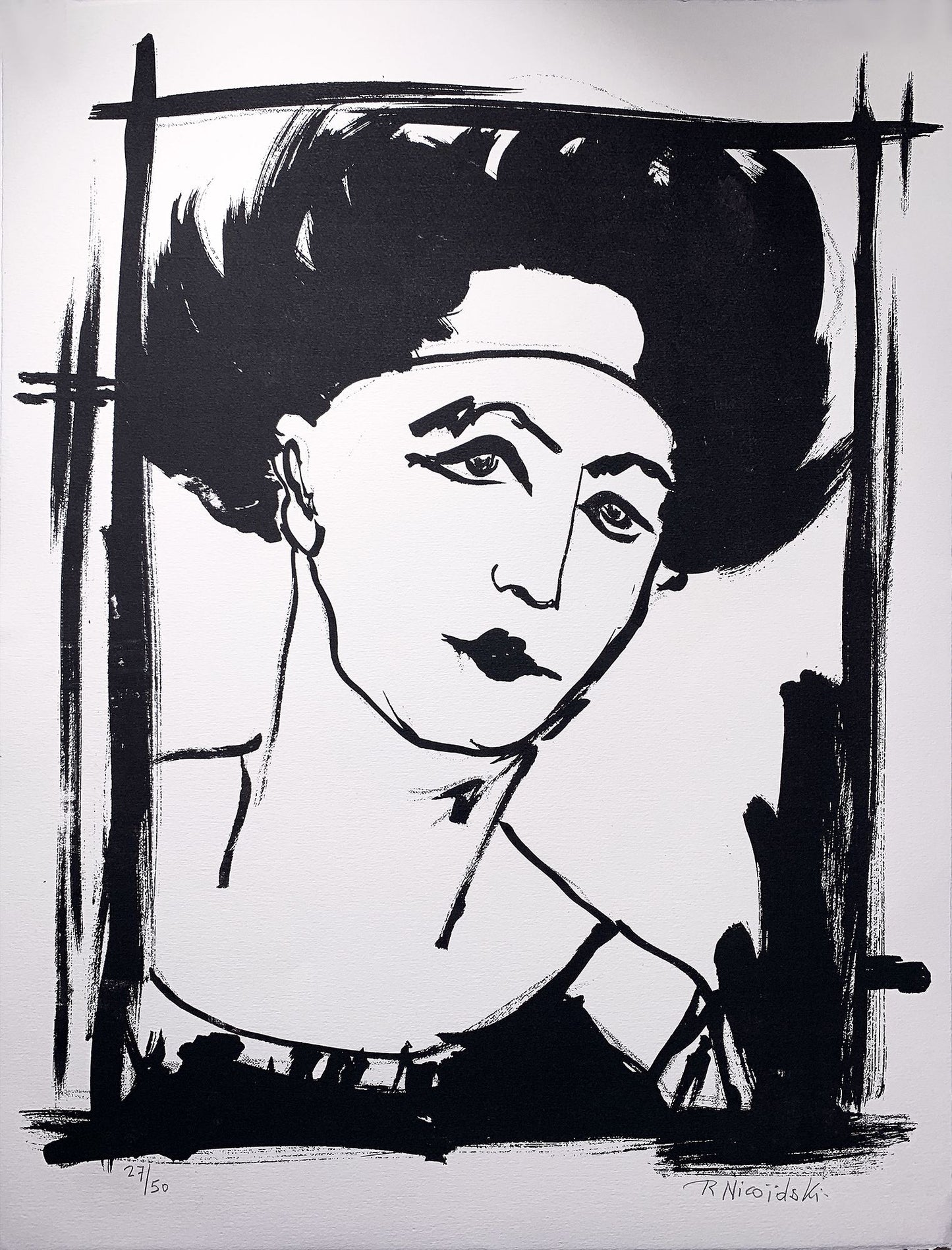 Robert Louis NICOIDSKI - Portrait de femme, lithographie