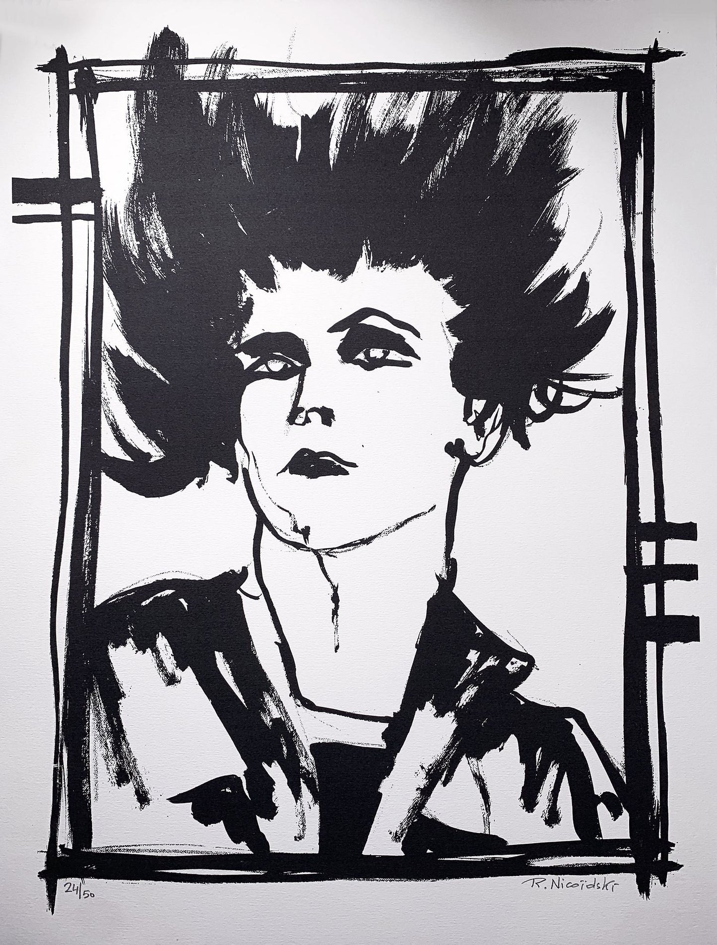 Robert Louis NICOIDSKI - Punk portrait, lithographie