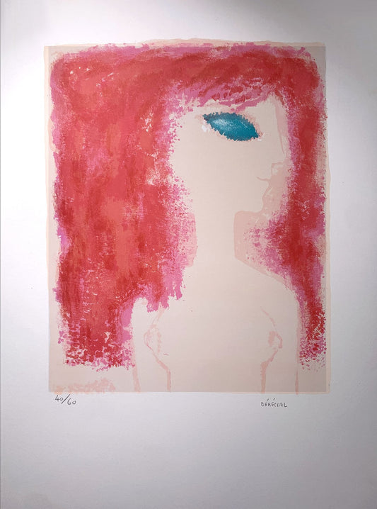 Claudine BECHEREL - La femme ovni, lithographie