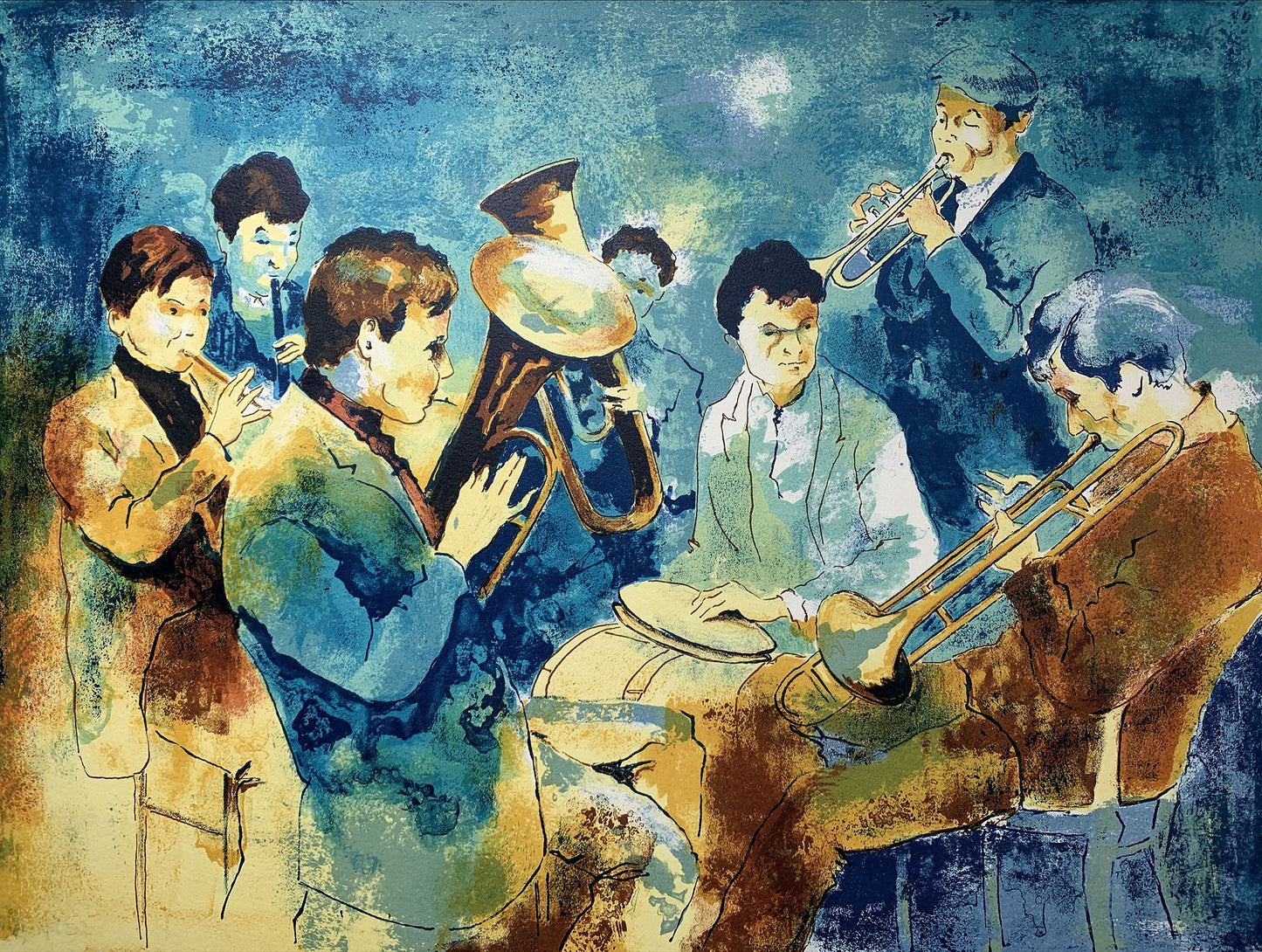 Victor VIKO - L'orchestre, lithographie